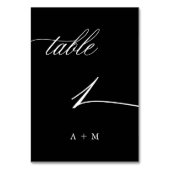 ロマンチック結婚な書道のナンバー1、ブラック テーブルナンバー (裏面)