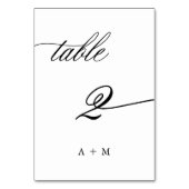 ロマンチック結婚な書道のナンバー2、 テーブルナンバー (裏面)