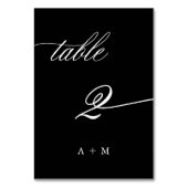 ロマンチック結婚な書道のナンバー2、ブラック テーブルナンバー (正面)