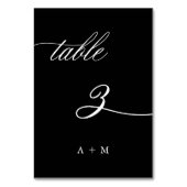 ロマンチック結婚な書道のナンバー3、ブラック テーブルナンバー (正面)