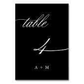 ロマンチック結婚な書道のナンバー4、ブラック テーブルナンバー (正面)
