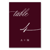ロマンチック結婚な書道のナンバー4、ブルゴーニュ テーブルナンバー (正面)
