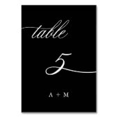 ロマンチック結婚な書道のナンバー5、ブラック テーブルナンバー (裏面)