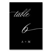 ロマンチック結婚な書道のナンバー6、ブラック テーブルナンバー (裏面)