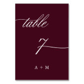 ロマンチック結婚な書道のナンバー7、ブルゴーニュ テーブルナンバー (正面)