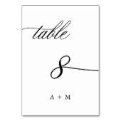 ロマンチック結婚な書道のナンバー8、 テーブルナンバー (裏面)