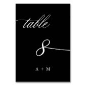 ロマンチック結婚な書道のナンバー8、ブラック テーブルナンバー (正面)