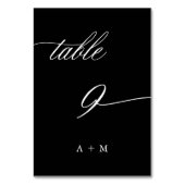 ロマンチック結婚な書道のナンバー9、ブラック テーブルナンバー (裏面)