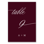 ロマンチック結婚な書道のナンバー9、ブルゴーニュ テーブルナンバー (正面)