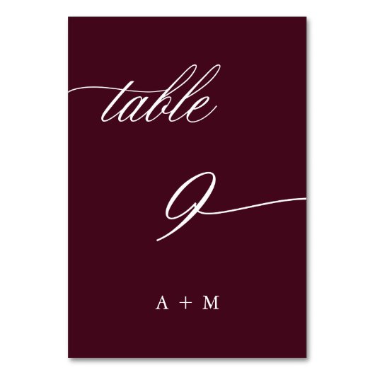 ロマンチック結婚な書道のナンバー9、ブルゴーニュ テーブルナンバー (正面)