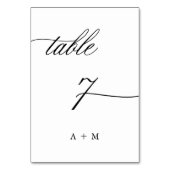 ロマンチック結婚な書道の七番、 テーブルナンバー (正面)