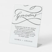 ロマンチック結婚な書道の世代 台座サイン (正面)