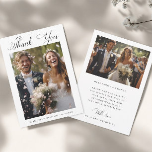 ロマンチック結婚な書道の写真2 サンキューカード