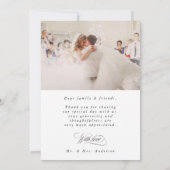 ロマンチック結婚な書道の写真2 サンキューカード (裏面)