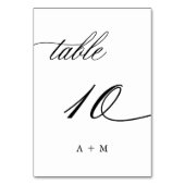 ロマンチック結婚な書道の十番、 テーブルナンバー (正面)