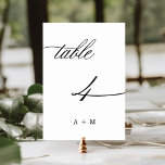 ロマンチック結婚な書道の四番、 テーブルナンバー<br><div class="desc">表4.利用可能な番号をすべて確認する。 |ロマン渦巻形のエレガントトと書結婚道のテーブル番号とイニシャル。このデザインの高度なカスタマイズについてクリックは、上の青いデザインツールボタンをクリックして下さい。</div>