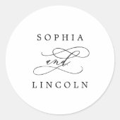 ロマンチック結婚な書道の封筒用シール ラウンドシール (正面)