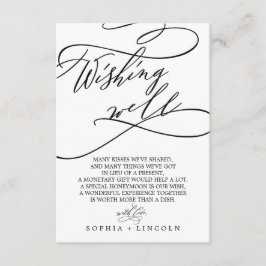 ロマンチック結婚な書道の願い井戸カード エンクロージャーカード