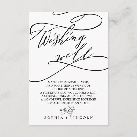 ロマンチック結婚な書道の願い井戸カード エンクロージャーカード (正面)