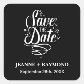 ロマンチック結婚な書道の黒番デートを救う スクエアシール (正面)