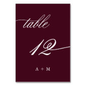 ロマンチック結婚な書道の12番、ブルゴーニュ テーブルナンバー (正面)