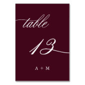 ロマンチック結婚な書道の13番、ブルゴーニュ テーブルナンバー (裏面)