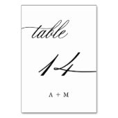 ロマンチック結婚な書道の14番、 テーブルナンバー (裏面)