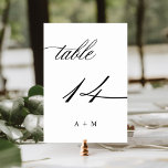 ロマンチック結婚な書道の14番、 テーブルナンバー<br><div class="desc">表14.利用可能な番号をすべて確認する。 |ロマンエレガントムと書結婚道のテーブル番号とモノグラム。このデザインの高度なカスタマイズについてクリックは、上の青いデザインツールボタンをクリックして下さい。</div>