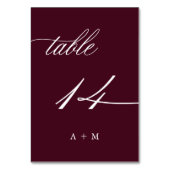 ロマンチック結婚な書道の14番、ブルゴーニュ テーブルナンバー (正面)