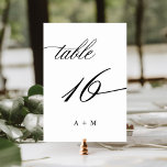 ロマンチック結婚な書道の16番、 テーブルナンバー<br><div class="desc">表16.利用可能な番号をすべて確認する。 |ロマンエレガントムと書結婚道のテーブル番号とモノグラム。このデザインの高度なカスタマイズについてクリックは、上の青いデザインツールボタンをクリックして下さい。</div>