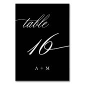 ロマンチック結婚な書道の16番、ブラック テーブルナンバー (正面)