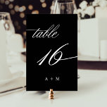 ロマンチック結婚な書道の16番、ブラック テーブルナンバー<br><div class="desc">表16.利用可能な番号をすべて確認する。 |ロマンエレガントムと書結婚道のテーブル番号とモノグラム。このデザインの高度なカスタマイズについてクリックは、上の青いデザインツールボタンをクリックして下さい。</div>