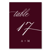 ロマンチック結婚な書道の17番、ブルゴーニュ テーブルナンバー (裏面)
