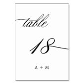 ロマンチック結婚な書道の18番、 テーブルナンバー (裏面)