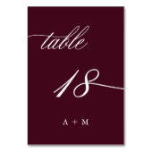 ロマンチック結婚な書道の18番、ブルゴーニュ テーブルナンバー (裏面)