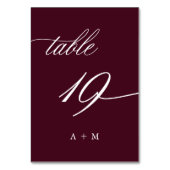 ロマンチック結婚な書道の19番ブルゴーニュ テーブルナンバー (正面)