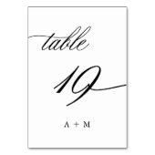 ロマンチック結婚な書道の19番、 テーブルナンバー (裏面)
