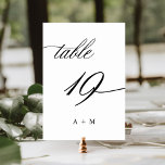 ロマンチック結婚な書道の19番、 テーブルナンバー<br><div class="desc">表19利用可能な番号をすべて確認する。 |ロマンエレガントムと書結婚道のテーブル番号とモノグラム。このデザインの高度なカスタマイズについてクリックは、上の青いデザインツールボタンをクリックして下さい。</div>