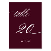 ロマンチック結婚な書道の20番、ブルゴーニュ テーブルナンバー (裏面)