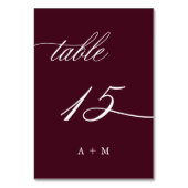 ロマンチック結婚な書道15号ブルゴーニュ テーブルナンバー (正面)