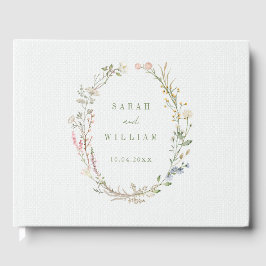 ロマンチック結婚な牧草花のゲストブック ゲストブック