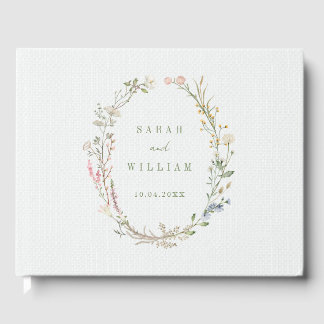ロマンチック結婚な牧草花のゲストブック ゲストブック