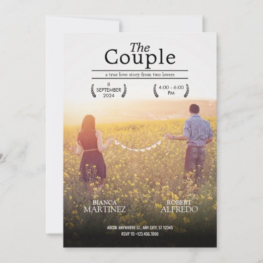 ロマンチック結婚な美学の映画のポスター写真 招待状 (正面)