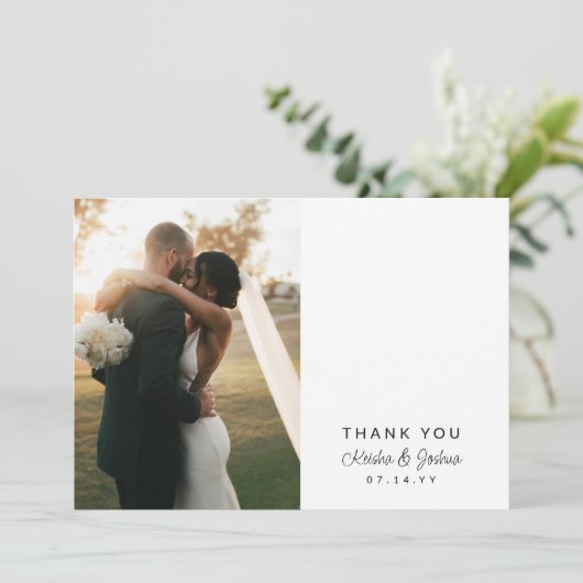 ロマンチック結婚な脚本の写真ありがとう サンキューカード (スタンド正面)