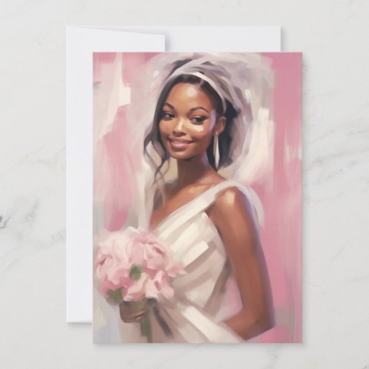 ロマンチック結婚な花嫁 招待状 (正面)