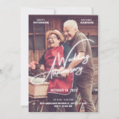 ロマンチック結婚な記念日の写真 招待状 (正面)