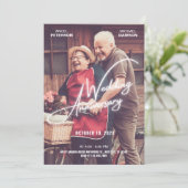 ロマンチック結婚な記念日の写真 招待状 (スタンド正面)