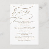 ロマンチック結婚な金ゴールドの週末のイベント エンクロージャーカード (正面)