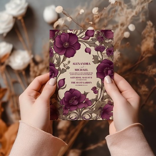 ロマンチック結婚アールヌーボー 招待状