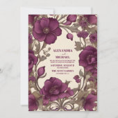 ロマンチック結婚アールヌーボー 招待状 (正面)